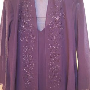 Beautiful dark purple evening dress - women’s 14